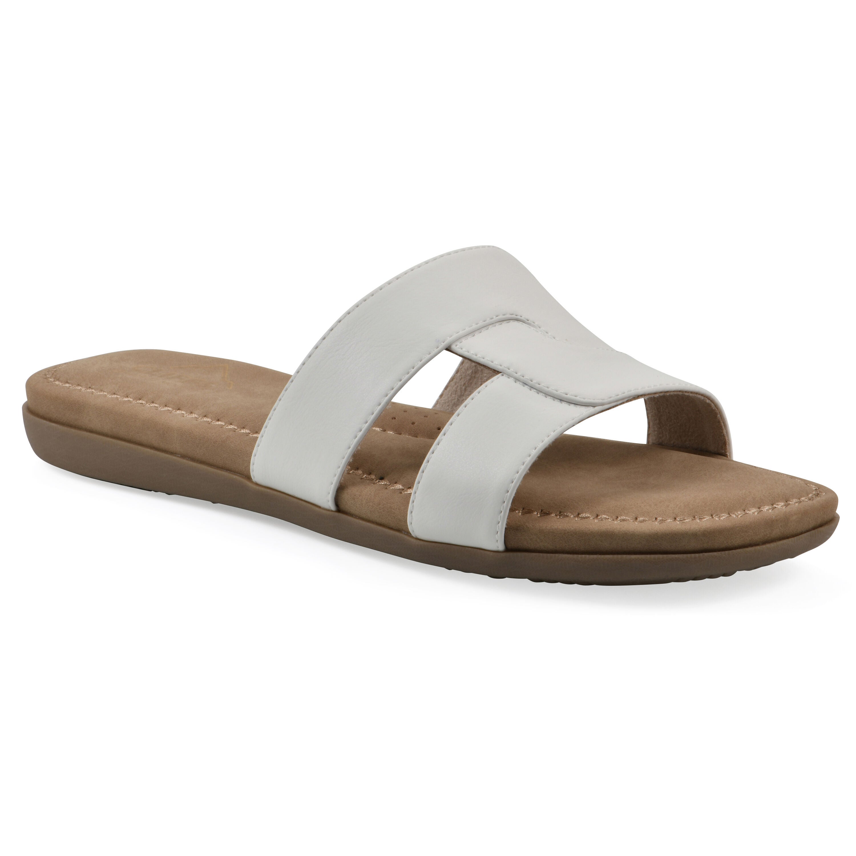 Fraida Slide Sandal, WHITE NUBUCK, hi-res image number 0