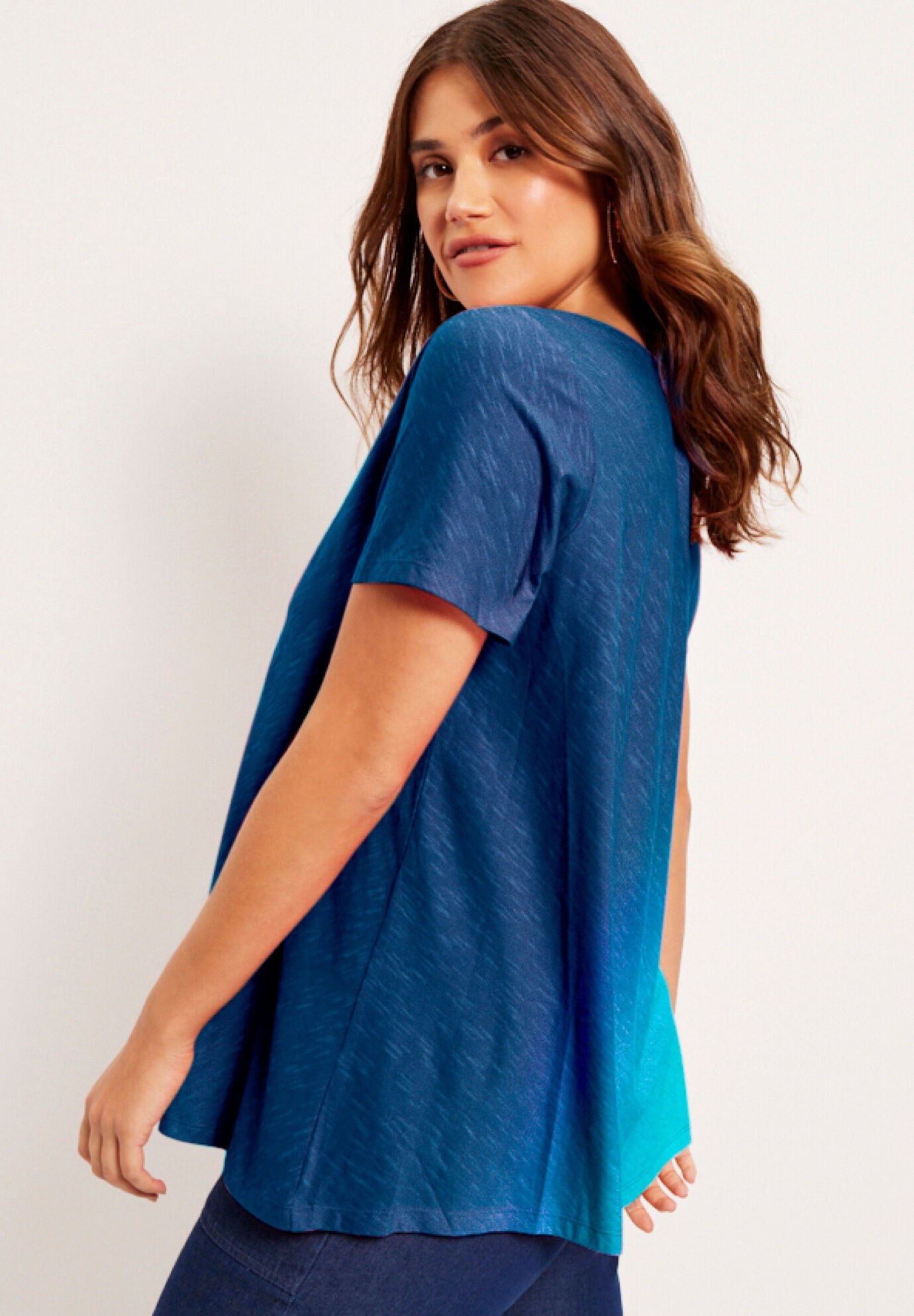 V-Neck Ombre Tee, , alternate image number 2