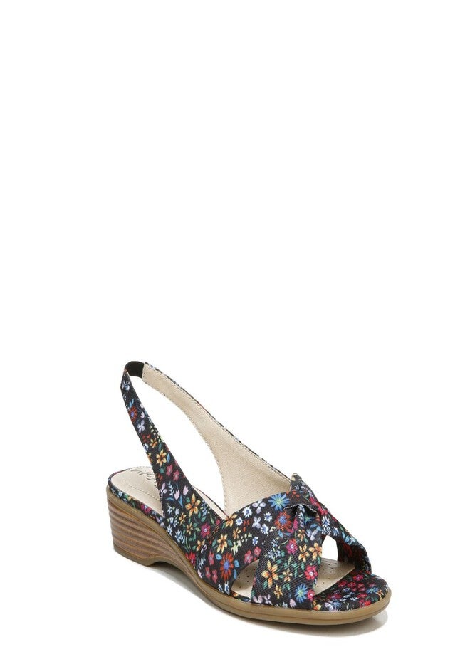 Mimosa 2 Sandals by LifeStride®, BLACK FLORAL, hi-res image number 0