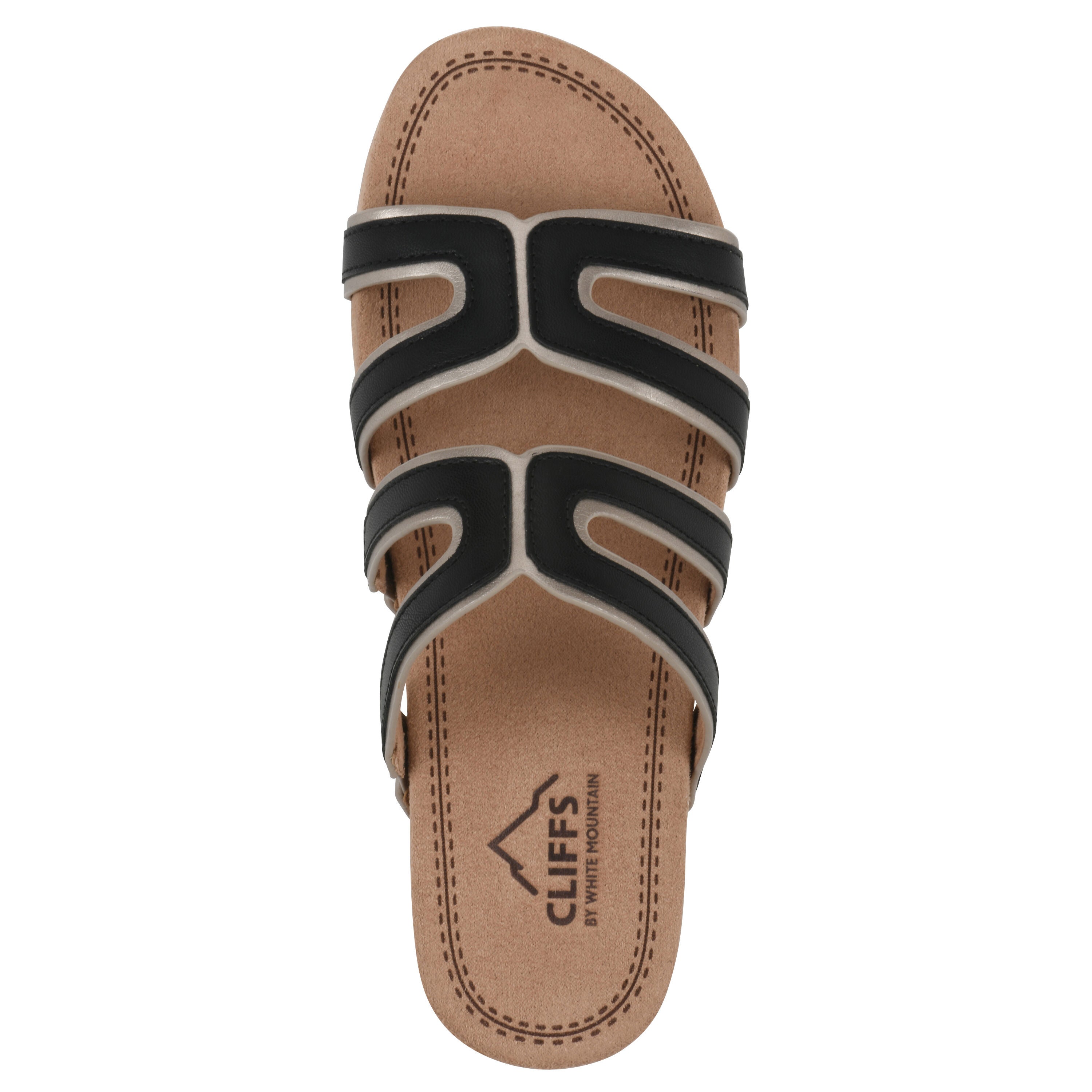 Tinarose Slide Sandal, BLACK PALE GOLD, alternate image number 4
