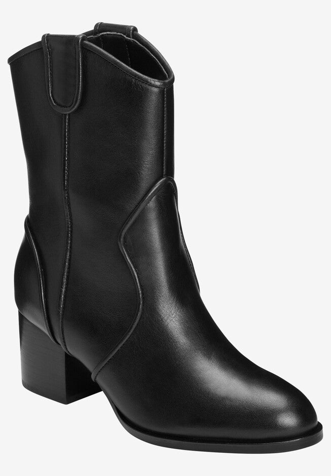 Movie Script Boot , BLACK LEATHER, hi-res image number null