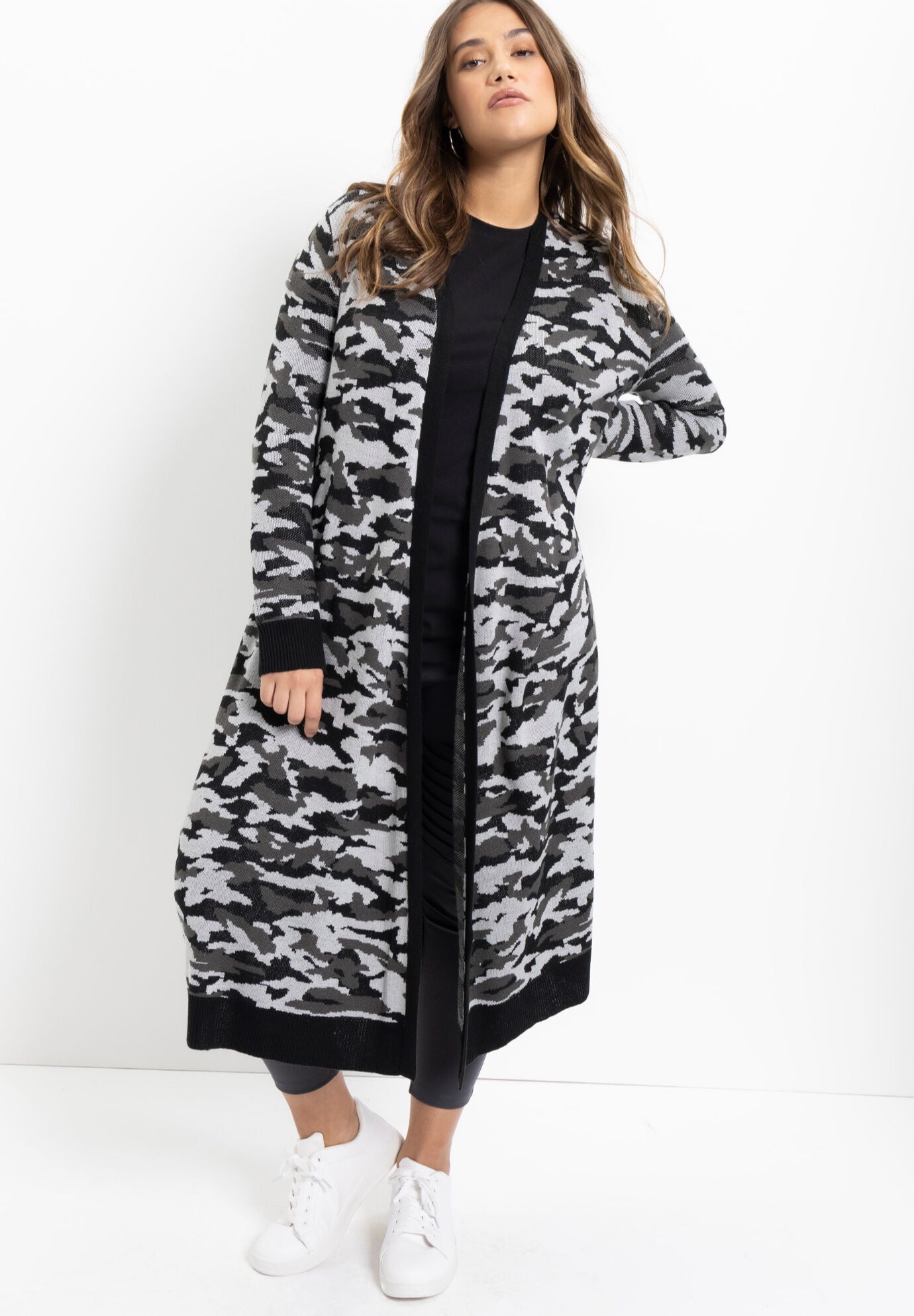 Open Front Cardigan Duster, , alternate image number 3