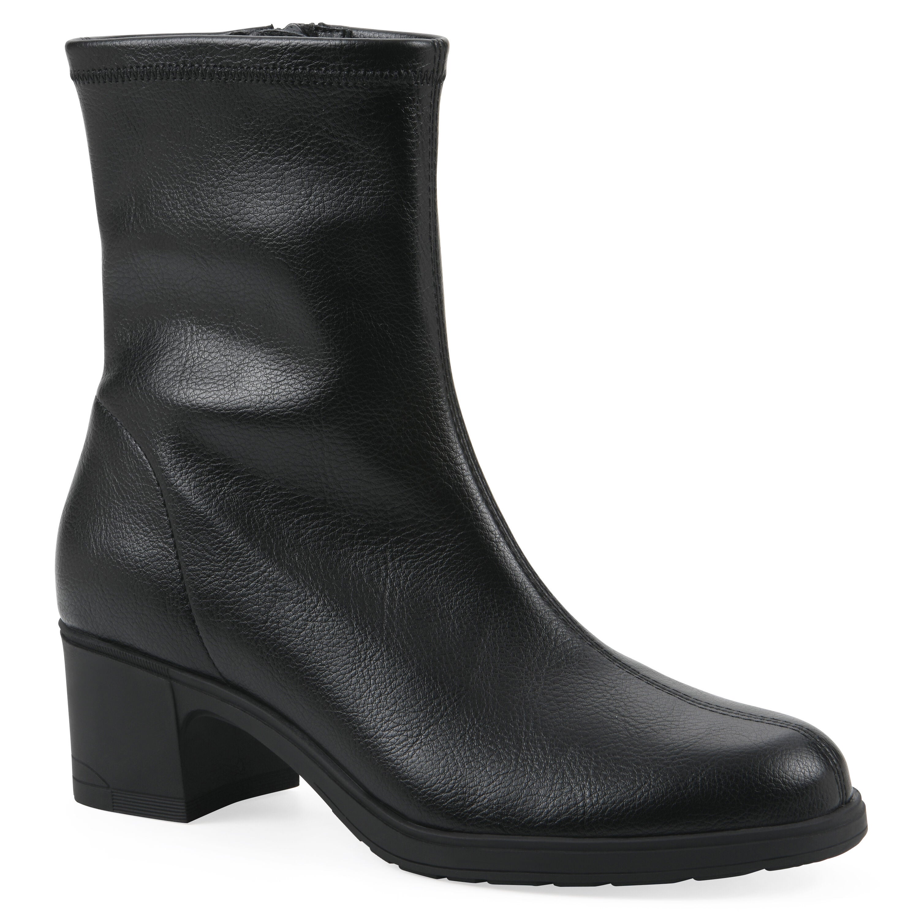 Huda Block Heel Bootie, BLACK SMOOTH, hi-res image number 0