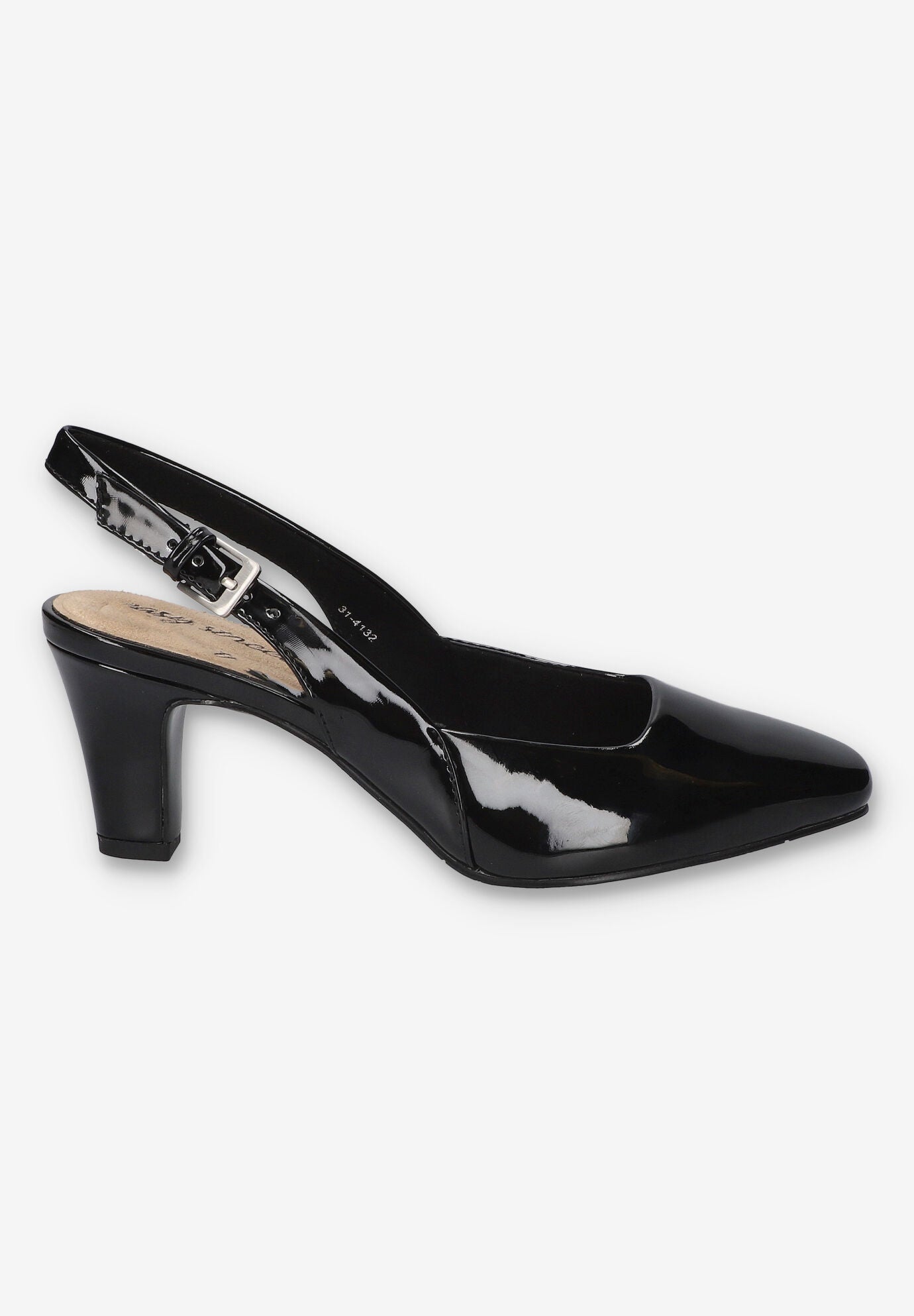 Ritsa Square Toe Slingback Pump, BLACK PATENT, alternate image number 2