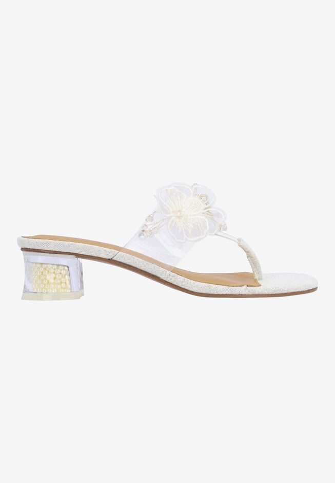 Flowerfly Thong Sandal, CLEAR WHITE GOLD, alternate image number 4