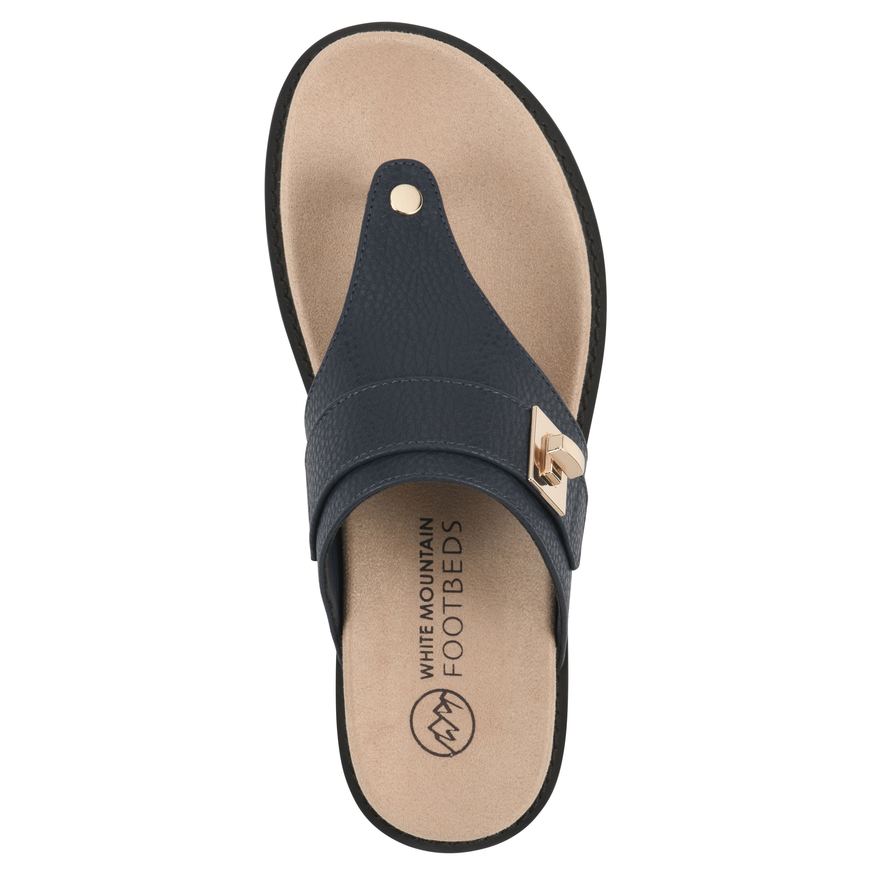 Malabar Thong Sandal, NAVY SMOOTH, alternate image number 4