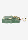 14K Gold Genuine Green Jade Good Luck Elephant Charm Pendant Jewelry, , on-hover image number null