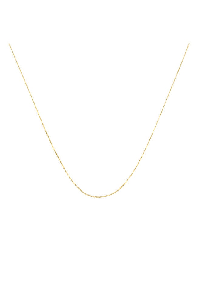 Solid Yellow Gold Slim And Dainty Rope Chain Necklace Unisex Chain 16 inches, YELLOW GOLD, hi-res image number null