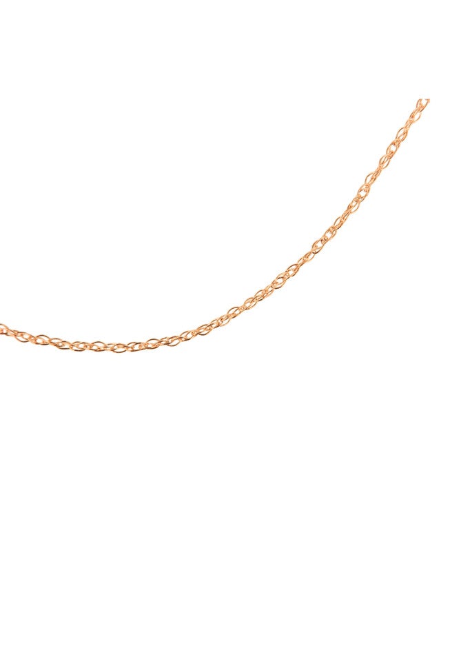 Solid Rose Gold Rope Chain Necklace Unisex 16 inches, , alternate image number null