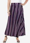 Ultrasmooth® Fabric Maxi Skirt, BLACK OPEN STRIPE, hi-res image number null