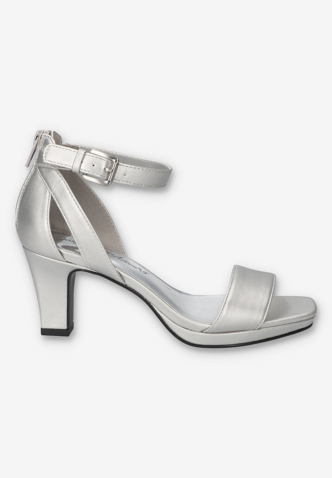 Ro Square Toe Heeled Sandal, SILVER, alternate image number 2