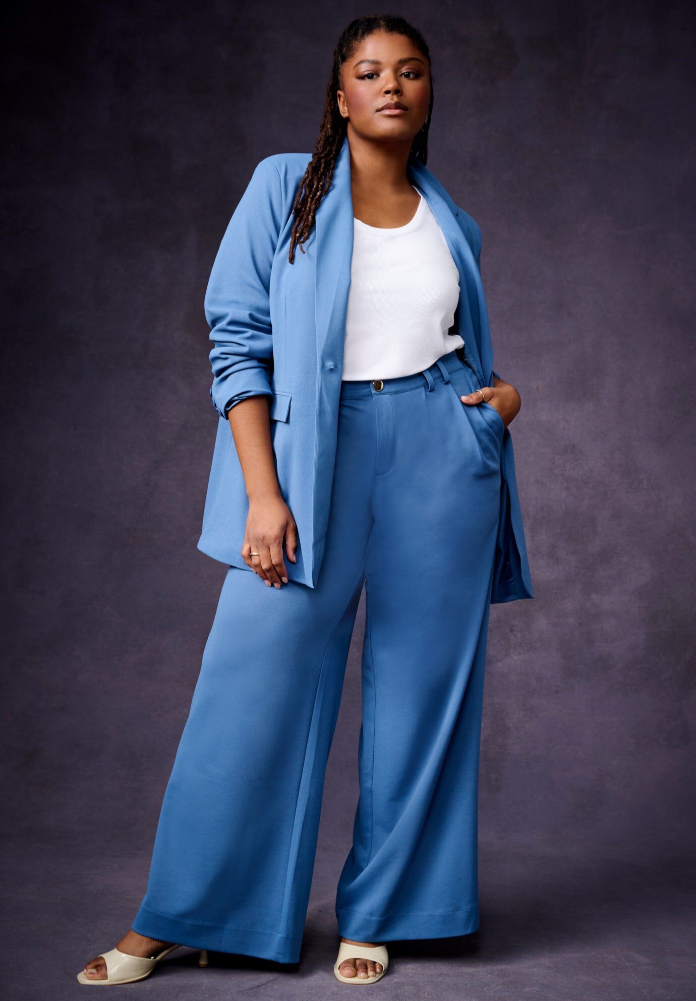 Pleated Wide-Leg Trousers