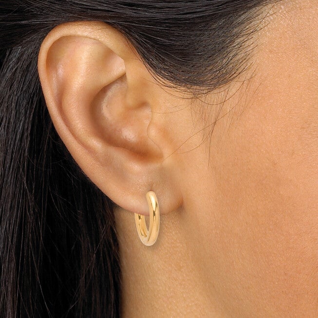 3-Pair Gold Ion-Plated Stainless Steel Hoops, 7/10-inch, 4/5-inch and 1-inch, YELLOW, alternate image number null