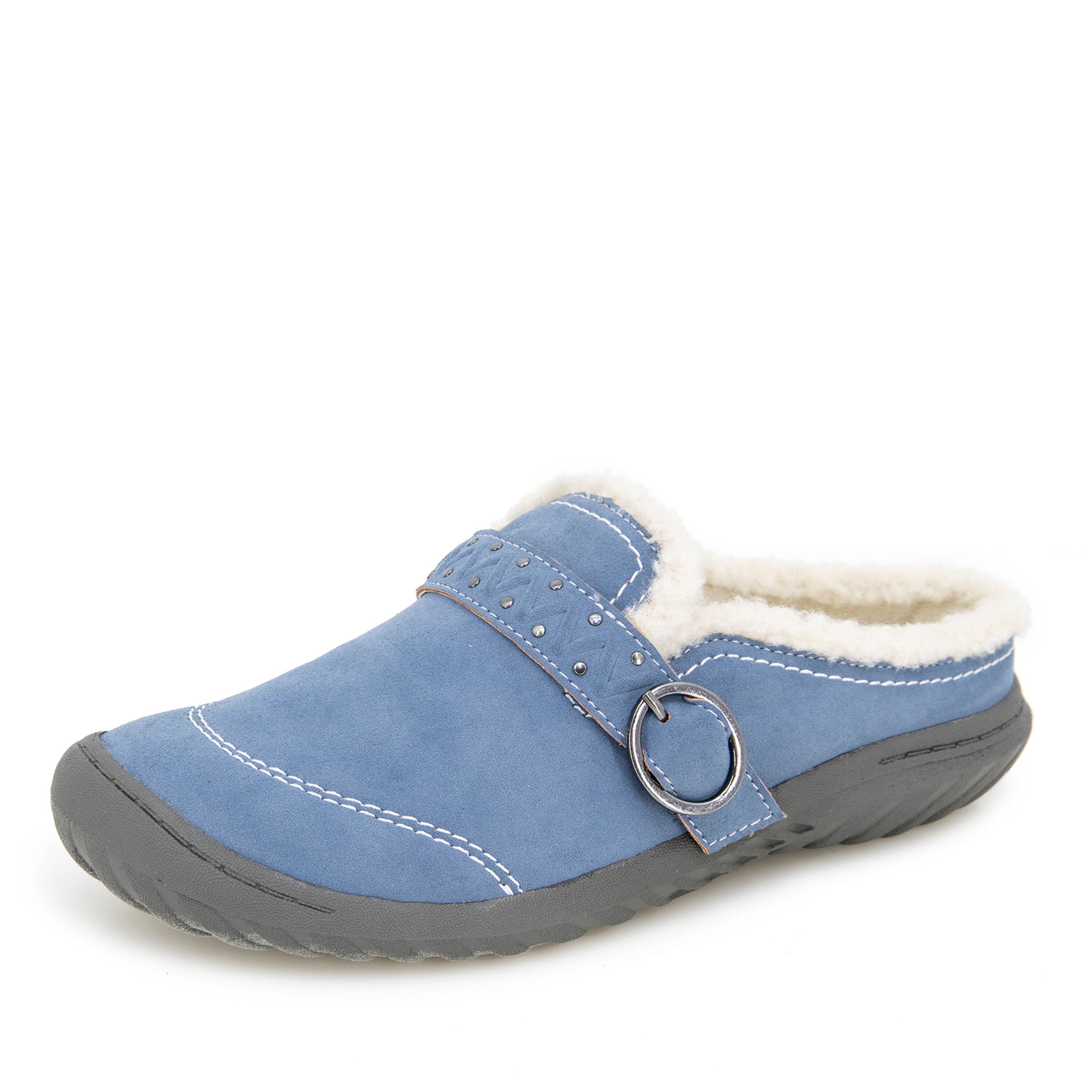 Riley Sherpa Lined Slip-On Mule, LIGHT DENIM, alternate image number 6