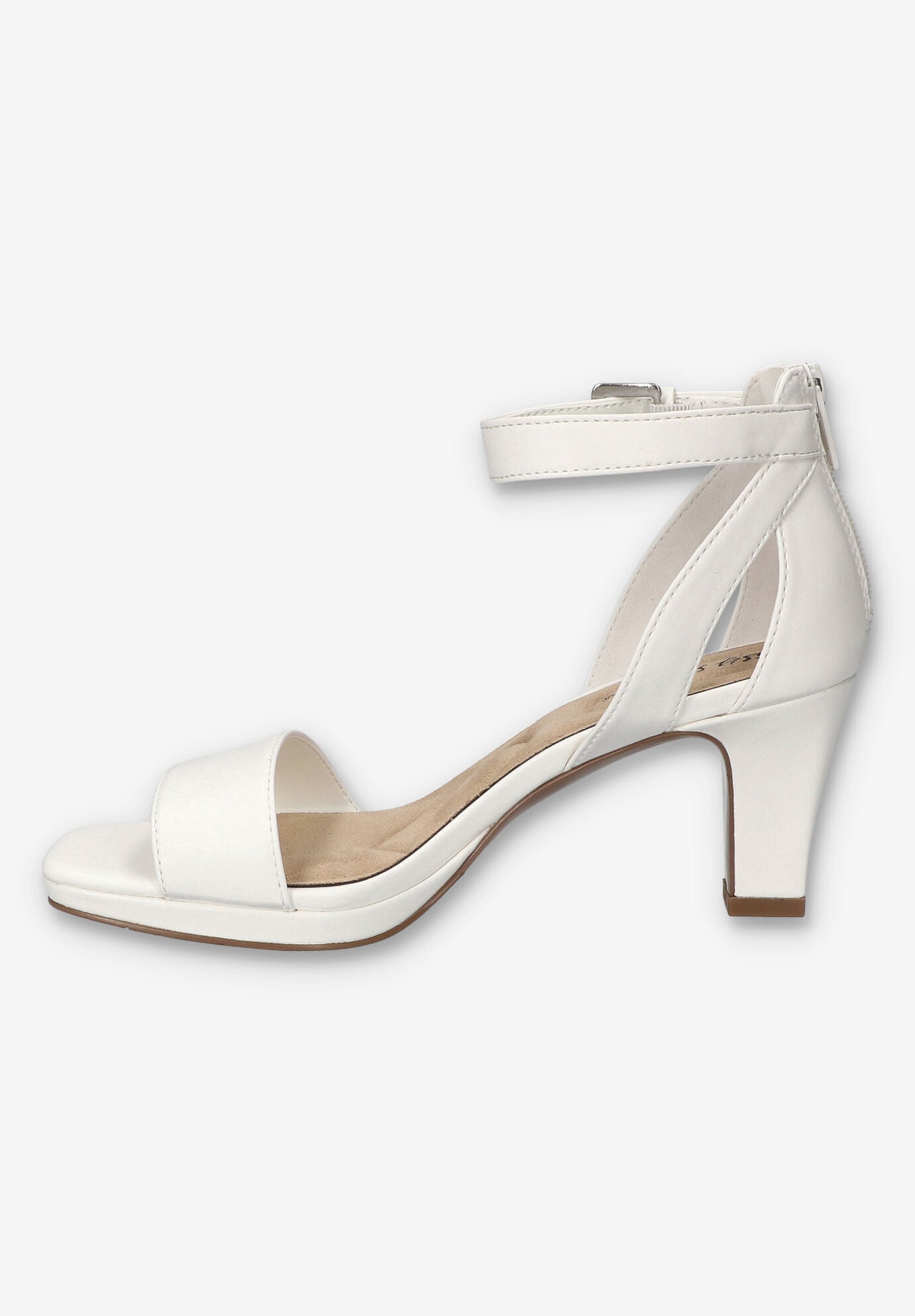 Ro Square Toe Heeled Sandal, WHITE, alternate image number 4