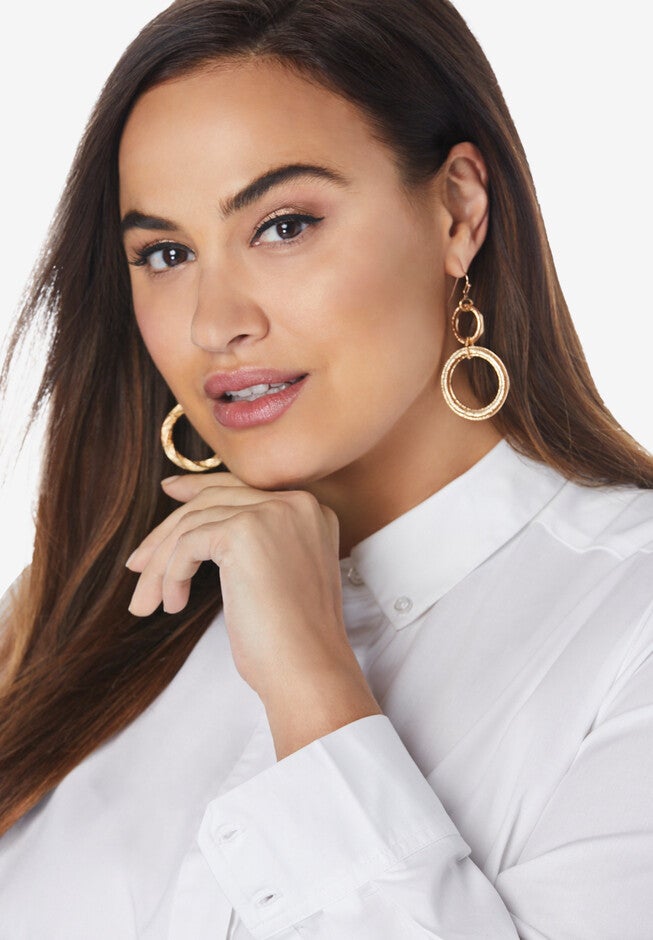 Circle Dangler Earrings, GOLD, hi-res image number 0