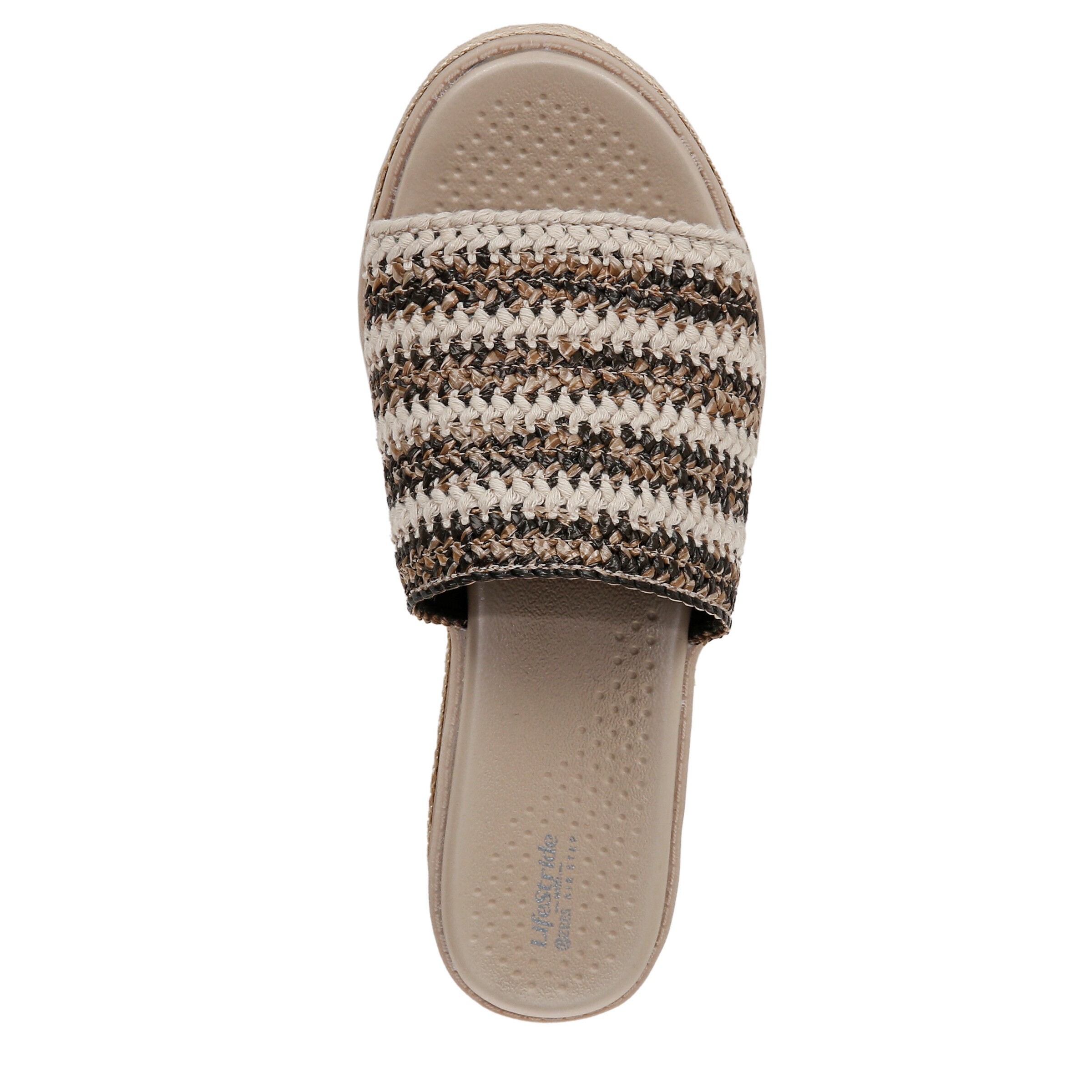 Breezy Wedge Sandal, BLACK RAFFIA, alternate image number 6