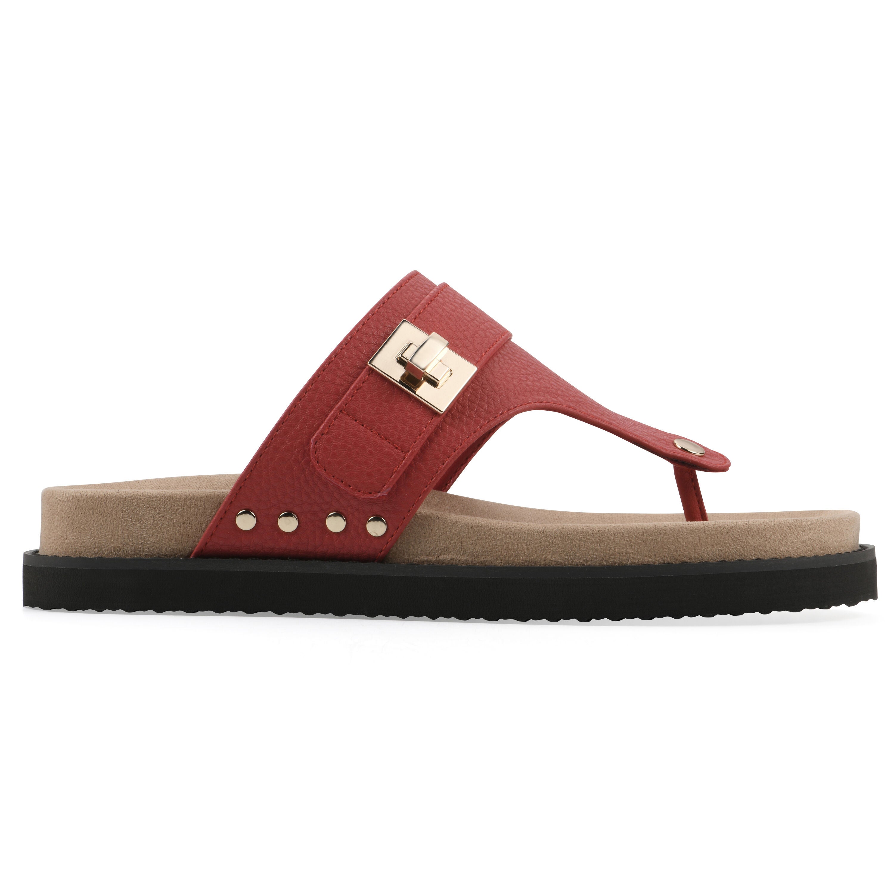 Malabar Thong Sandal, RED SMOOTH, alternate image number 2
