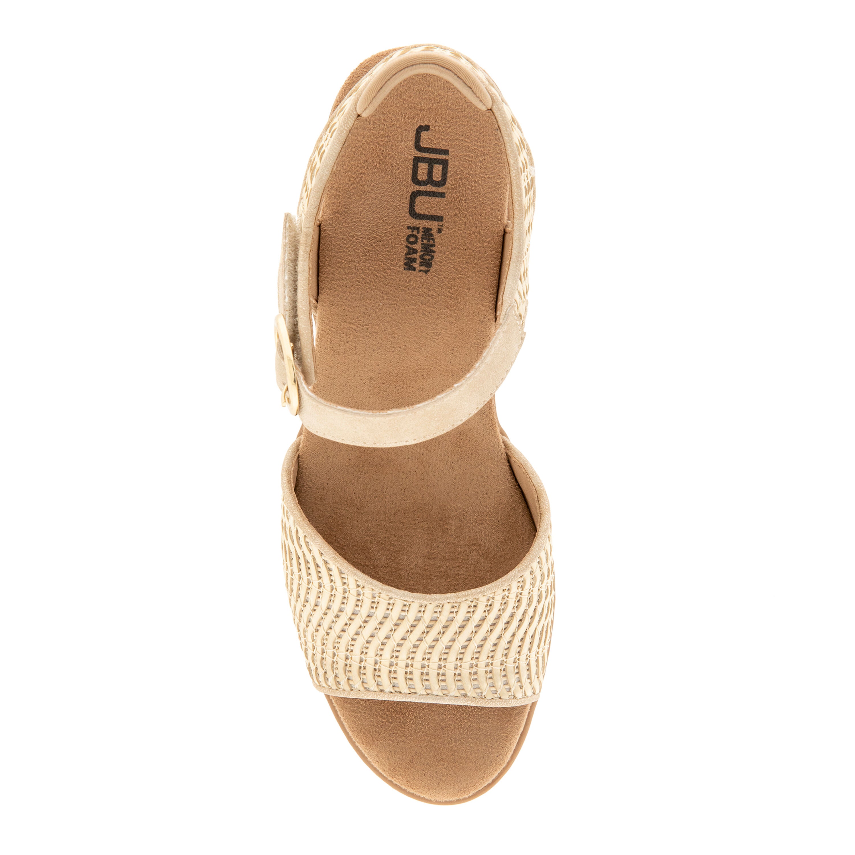Jule Hook and Loop Wedge Sandal, CREAM SHIMMER, alternate image number 4