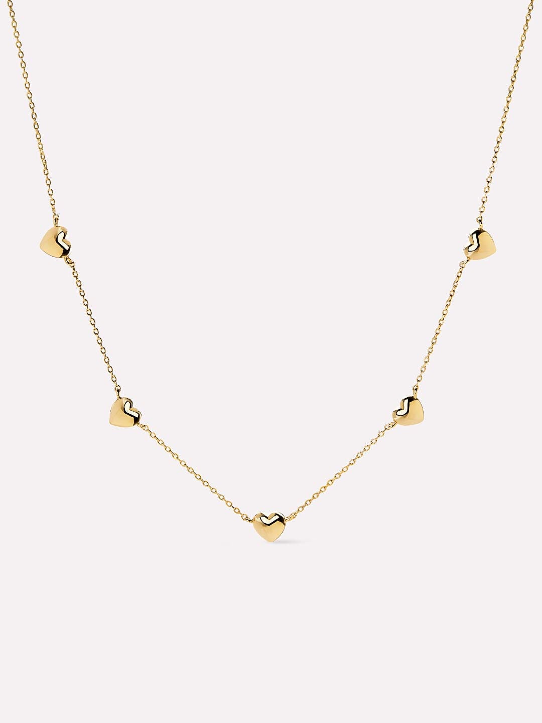 Lev Mini Station Necklace Heart Necklace, GOLD, hi-res image number 0