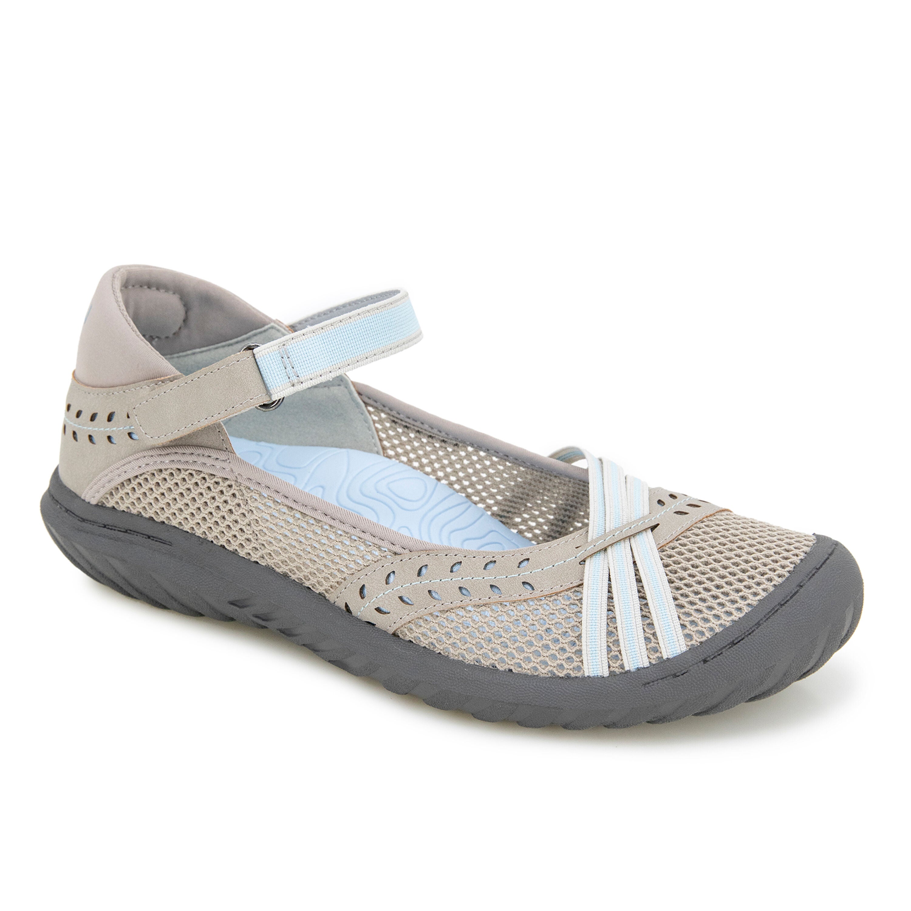 Maya Hook and Loop Mary Jane, LIGHT GRAY STONE BLUE, hi-res image number 0