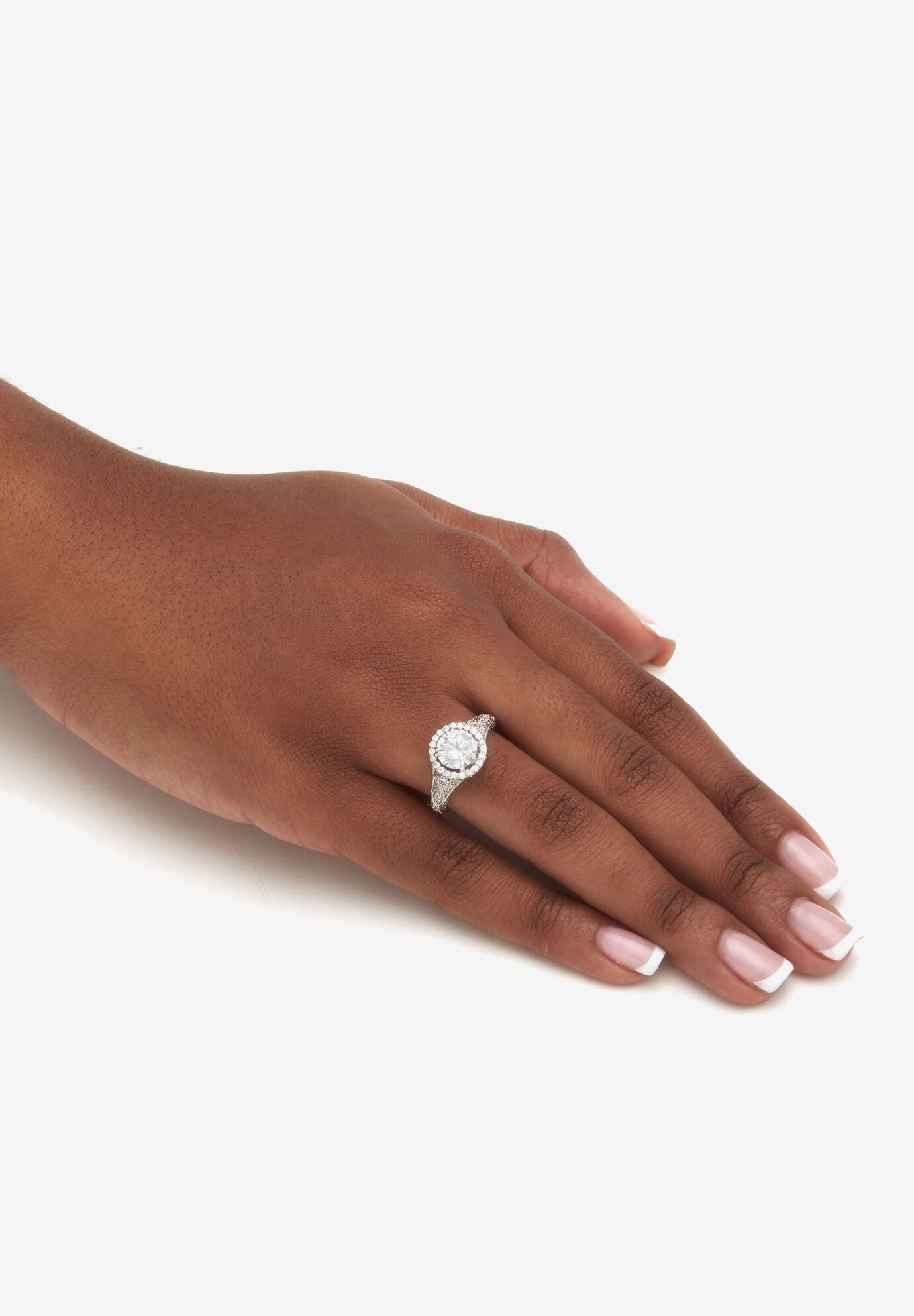 2.86 Tcw Round Cubic Zirconia Engagement Ring, , alternate image number 4