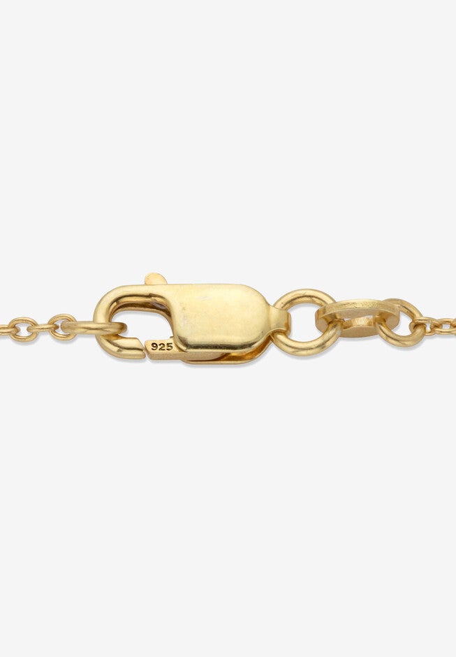 Yellow Gold Over Sterling Silver Triple Heart Ankle Bracelet, , on-hover image number null