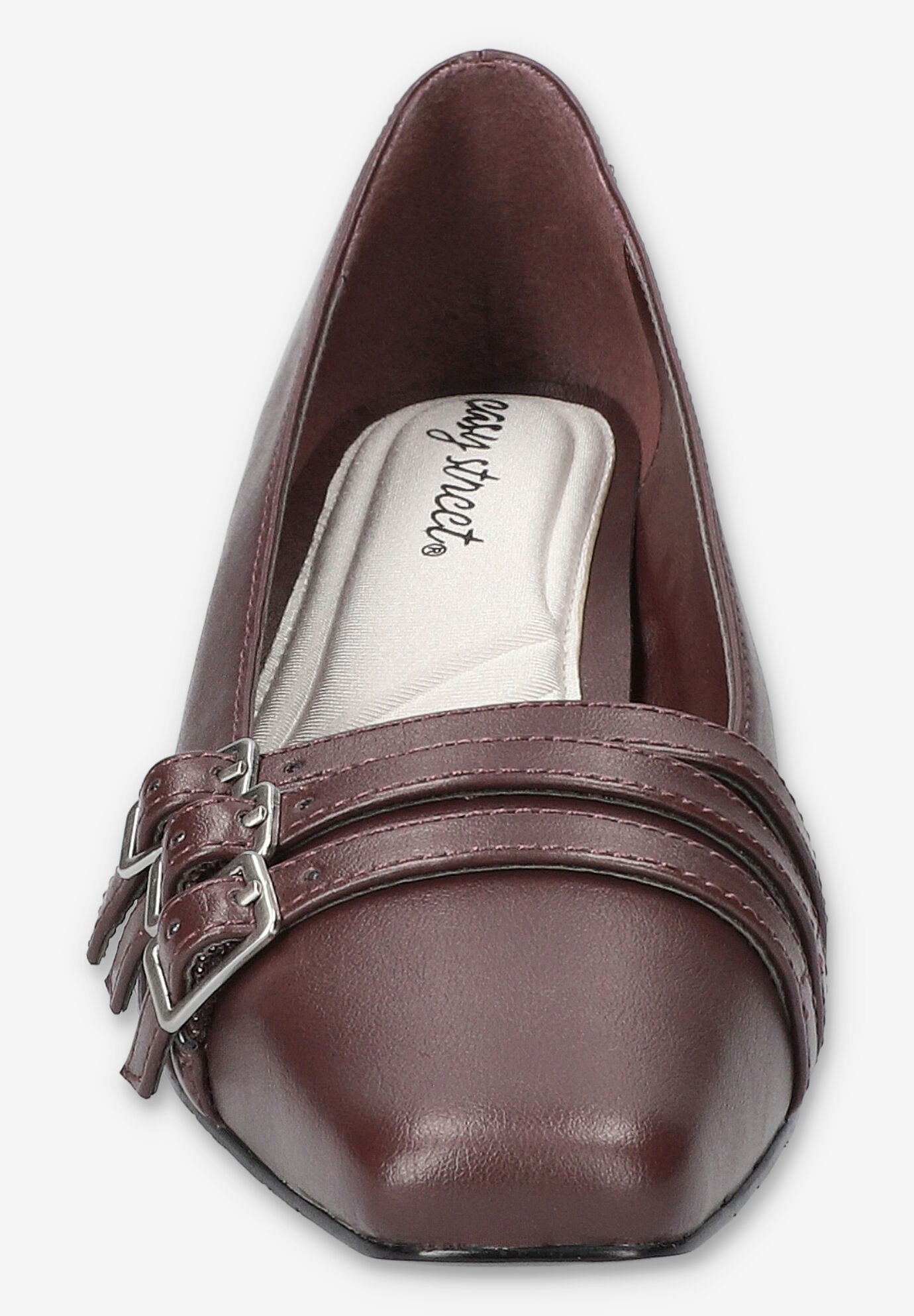 Enya Sqaure Toe Pump, BURGUNDY, alternate image number 3
