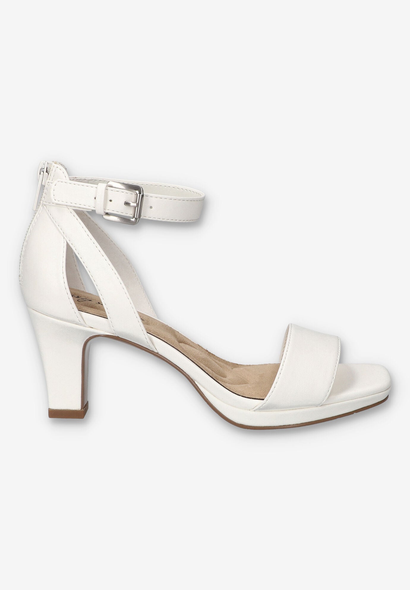 Ro Square Toe Heeled Sandal, WHITE, alternate image number 2
