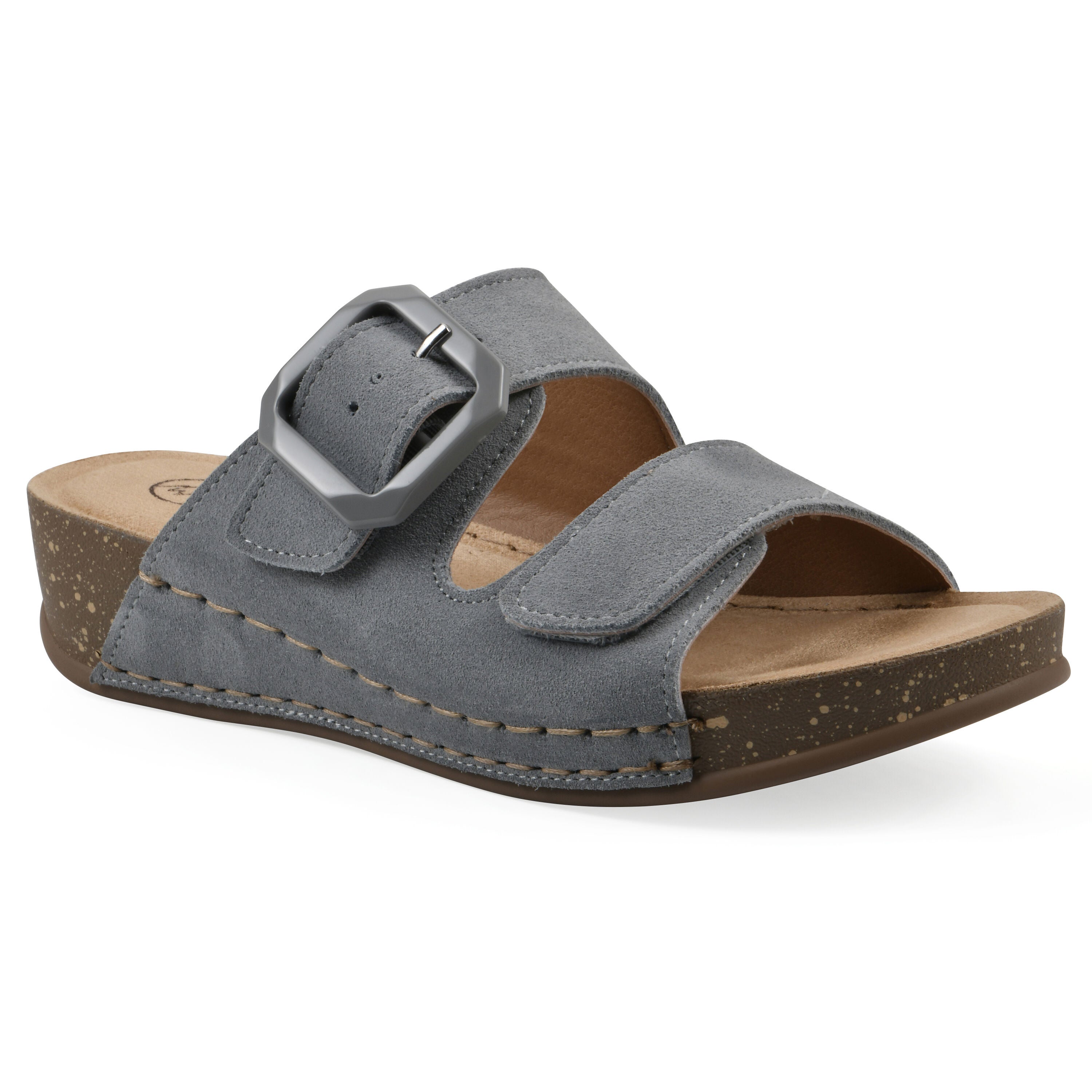 Fearful Slip On Wedge, BLUE SUEDE, hi-res image number 0