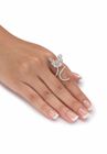 Platinum-Plated Cubic Zirconia Butterfly Ring, , alternate image number null