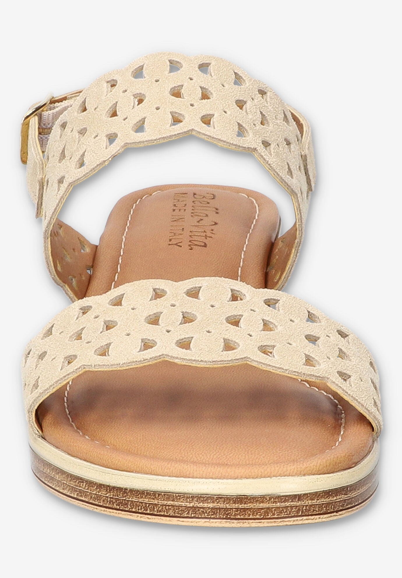 Zoe-Italy Wedge Sandal, STONE SUEDE LEATHER, on-hover image number 1