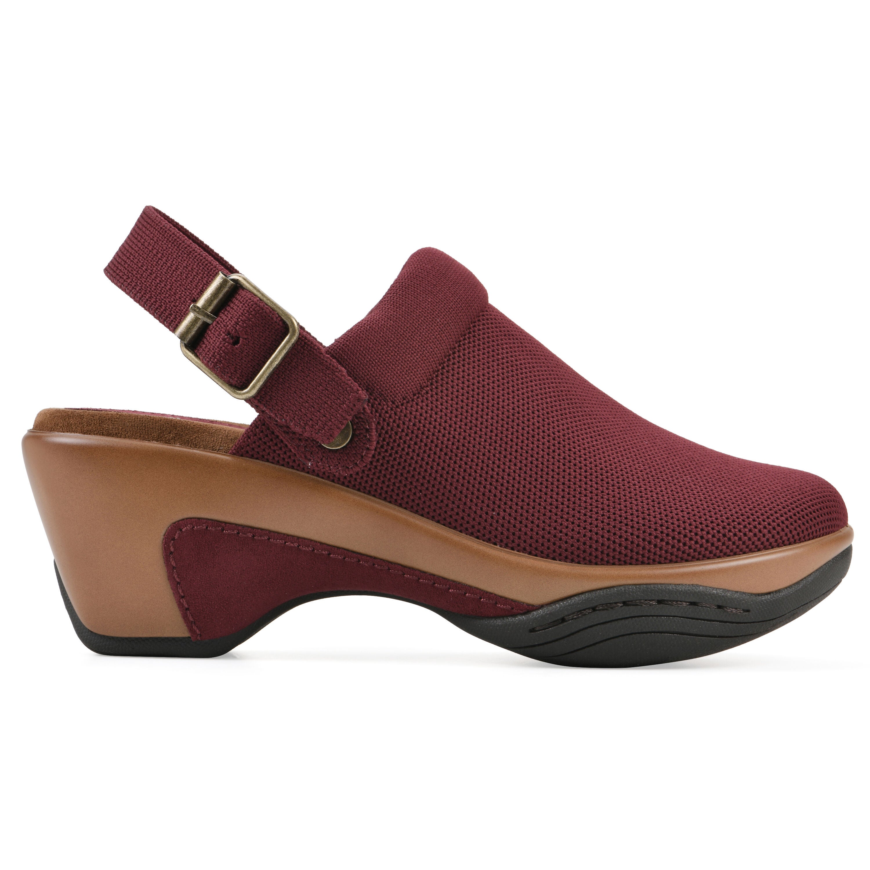 Viable Slingback Clog, BURGUNDY FABRIC, alternate image number 2