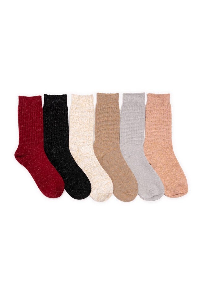 Microfiber 6 Pack) Boot Socks, LUREX WAFFLE, hi-res image number null