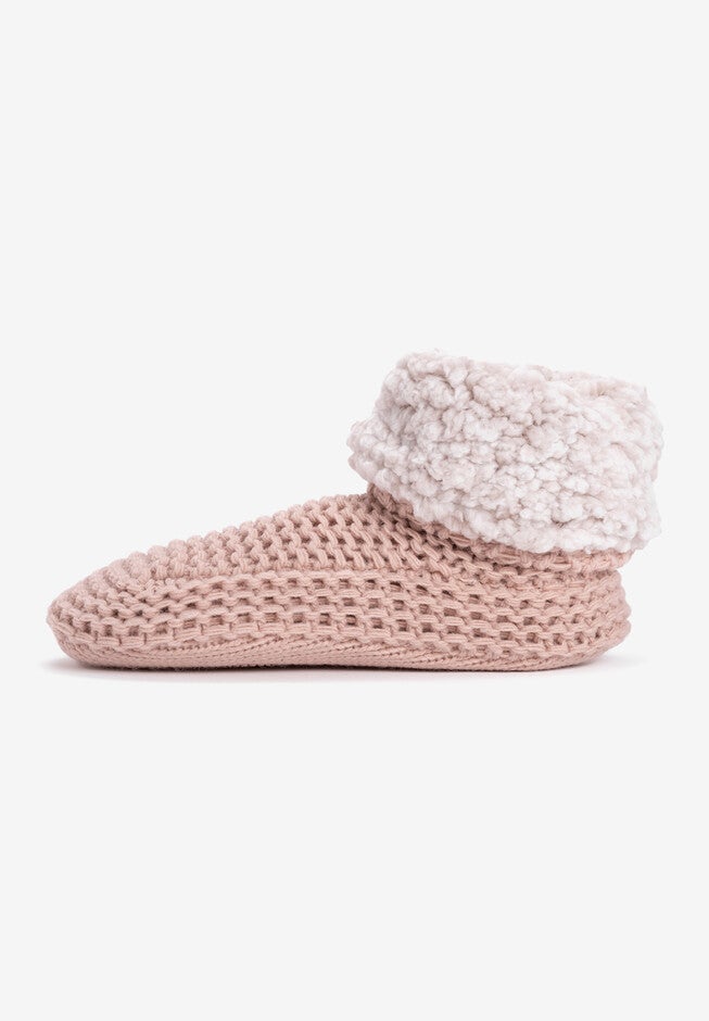 Sherpa Cuff Slipper Bootie, , alternate image number null