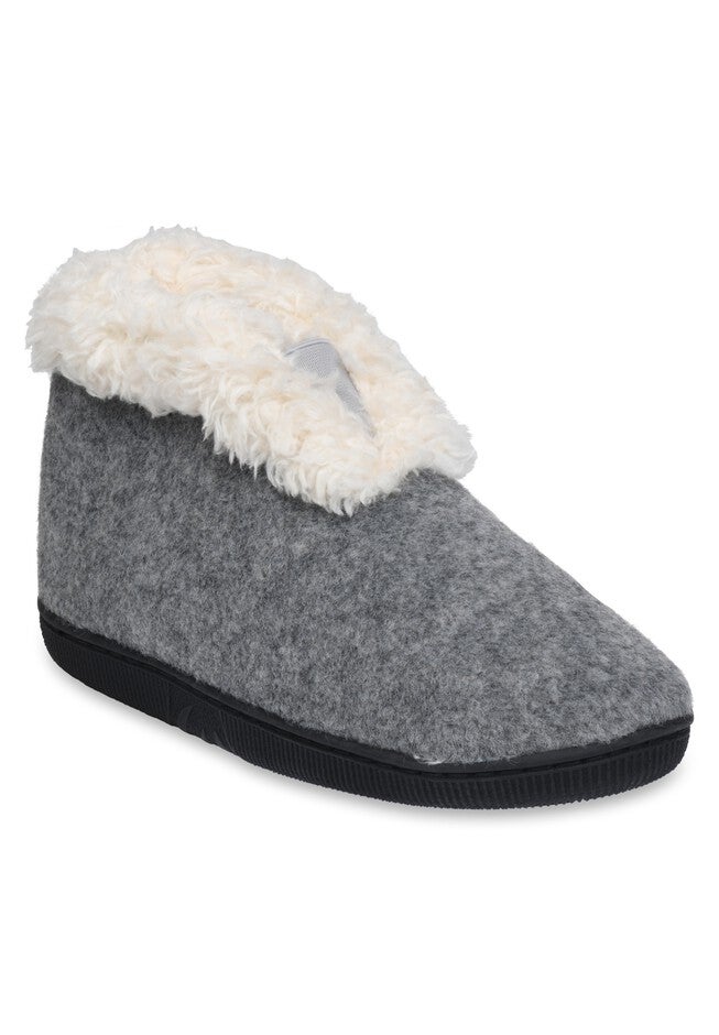 Faux Wool Memory Foam Slipper Boot, GREY, hi-res image number 0