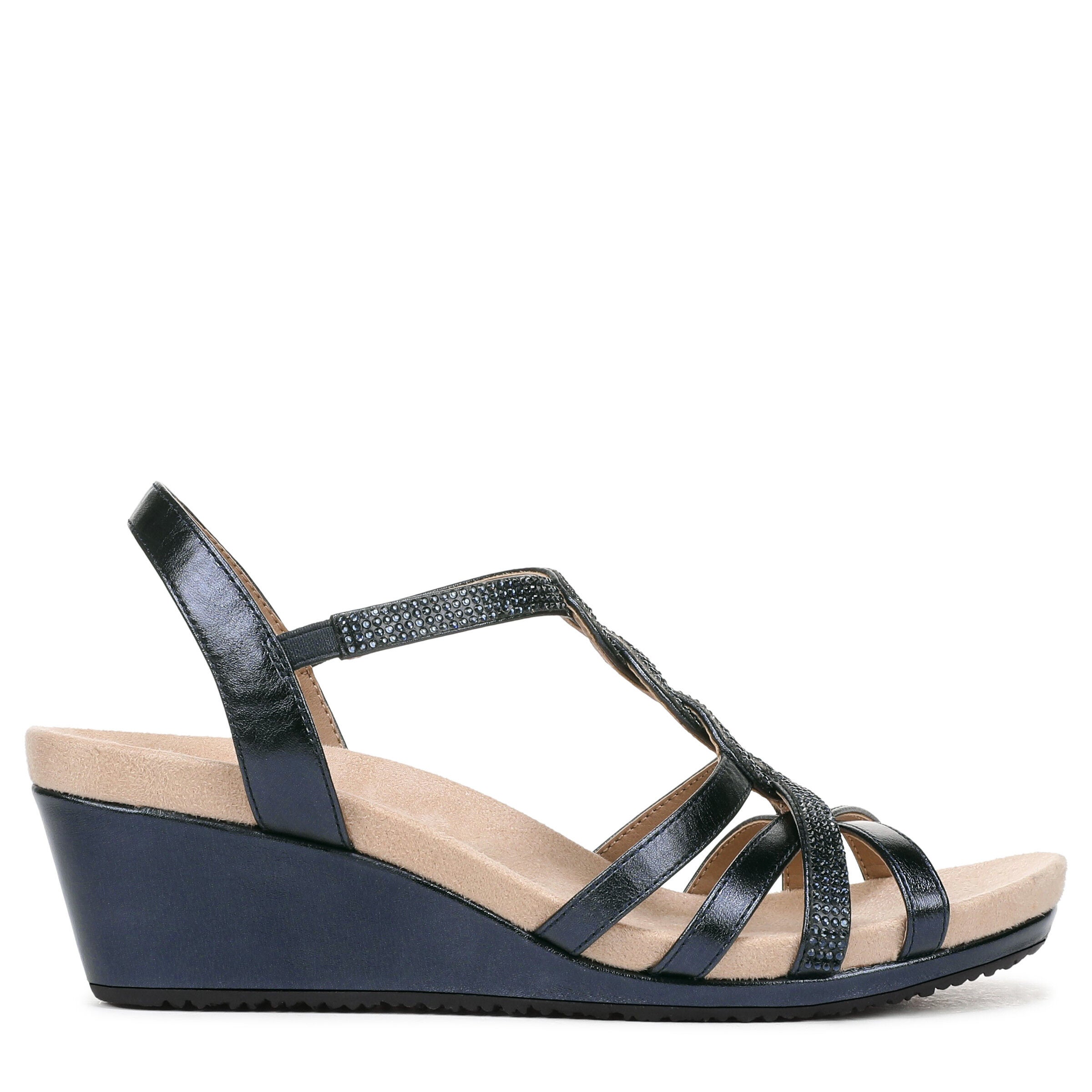 Miami Wedge Sandal, LUX NAVY, alternate image number 3