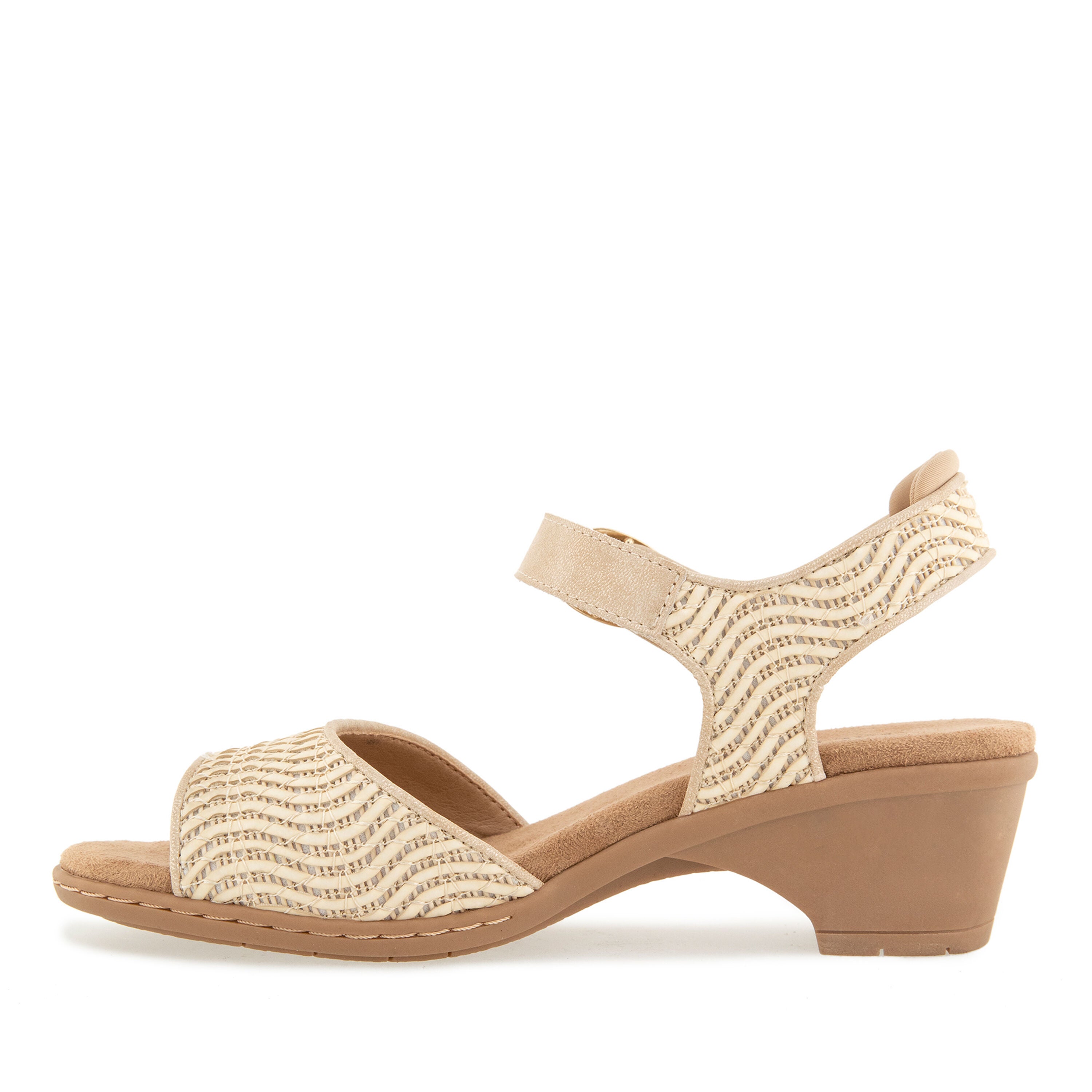 Jule Hook and Loop Wedge Sandal, CREAM SHIMMER, alternate image number 3
