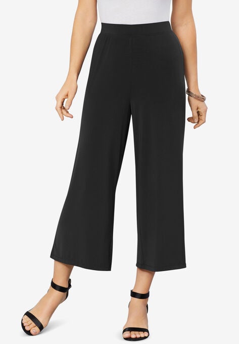 Ultrasmooth® Fabric Wide-Leg Crop Pant, BLACK, hi-res image number null