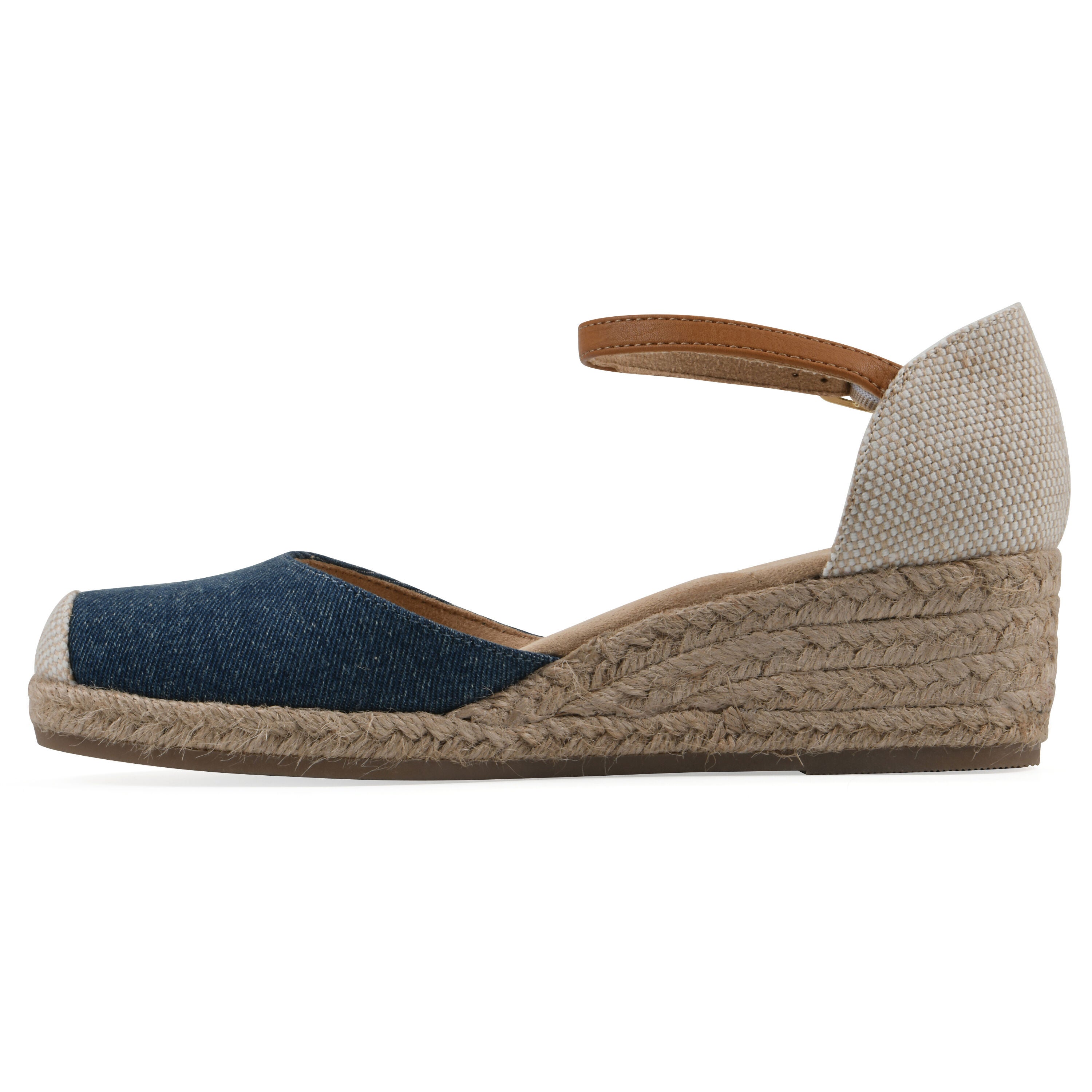 Maize Espadrille Wedge Sandal, DARK DENIM FABRIC, alternate image number 3