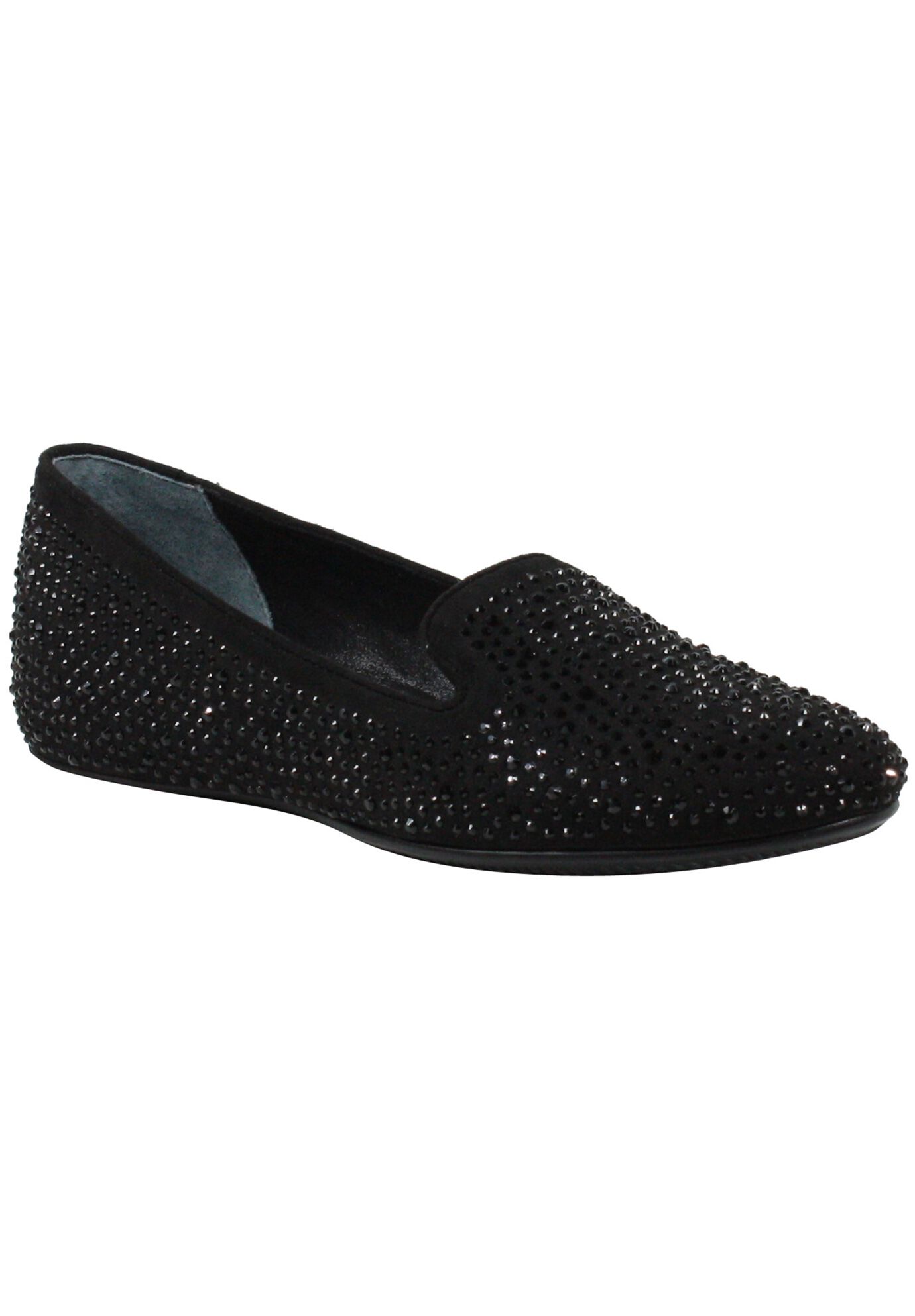 Hanuko Flats And Slip Ons , BLACK SUEDE, hi-res image number 0