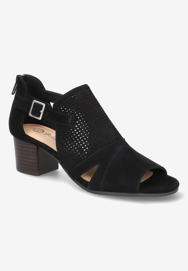 Illiana Sandal, BLACK SUEDE LEATHER, hi-res image number null