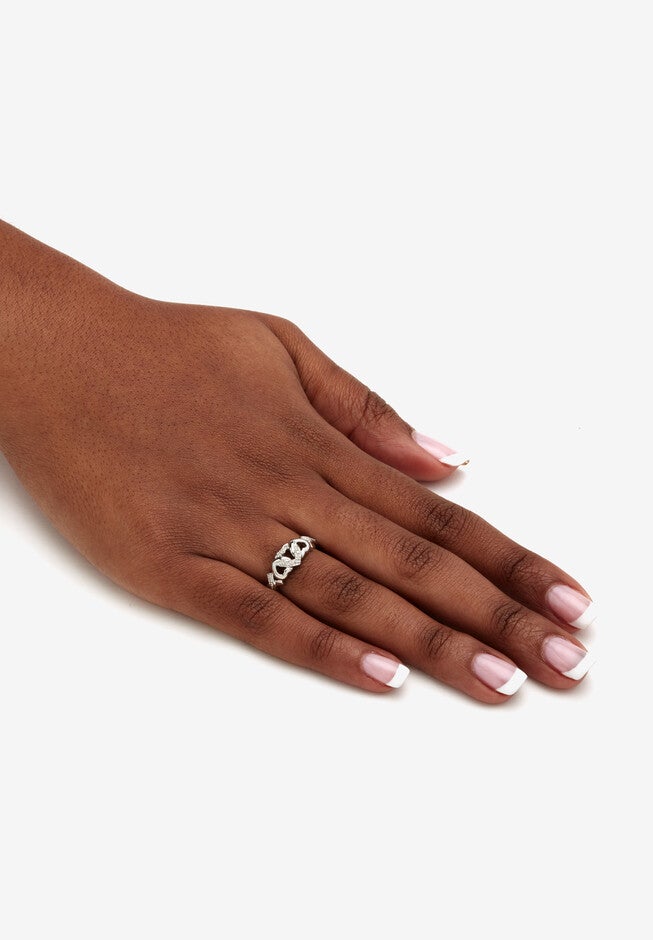 Platinum & Silver Promise Ring with Diamond-Accent, , alternate image number 3