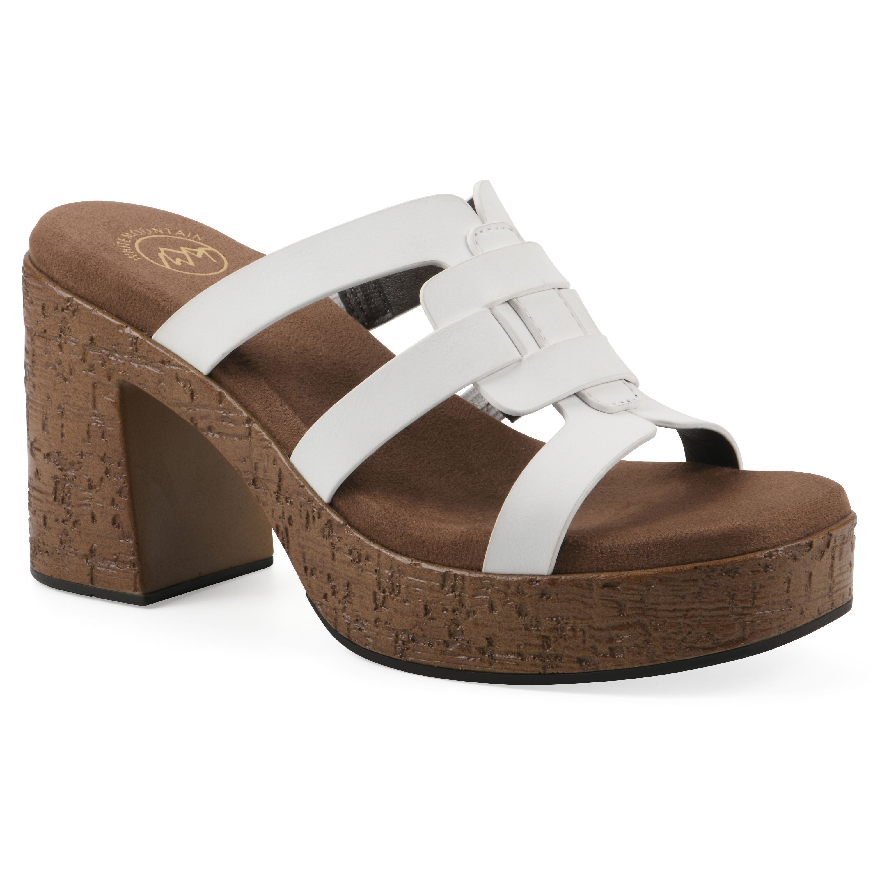 Barillo Platform Sandal, WHITE SMOOTH, hi-res image number 0