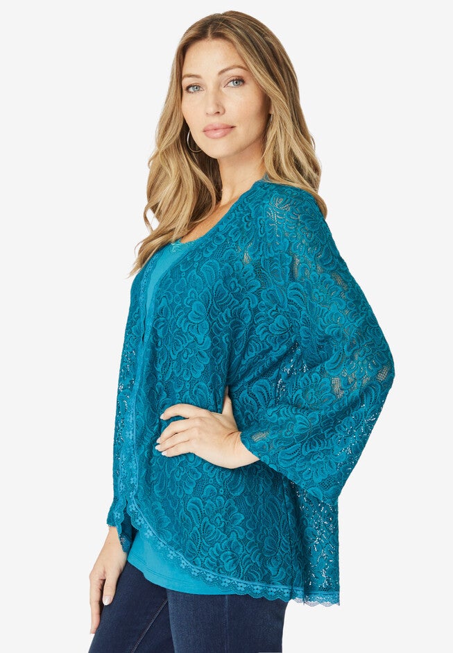Allover Lace Cardigan, , alternate image number null