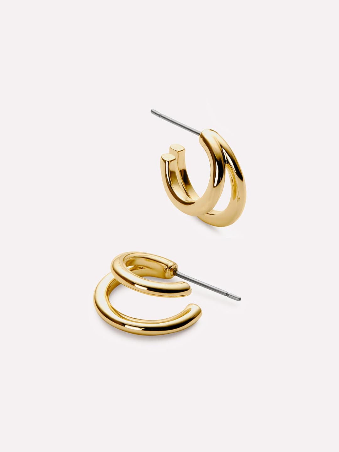 Scarlett Double Hoop Earrings, GOLD, hi-res image number 0