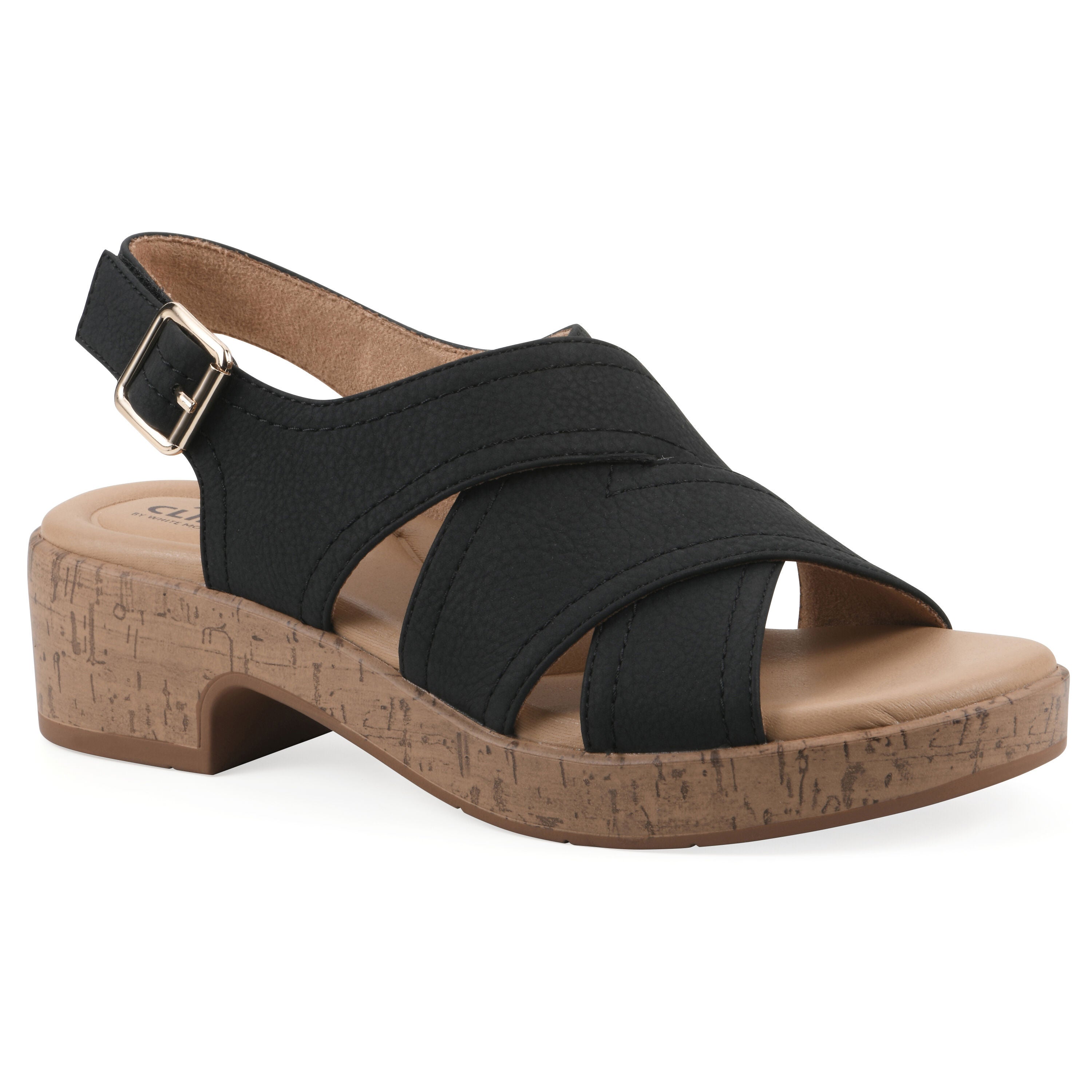 Finnlee Block Heel Sandal, BLACK NUBUCK, hi-res image number 0