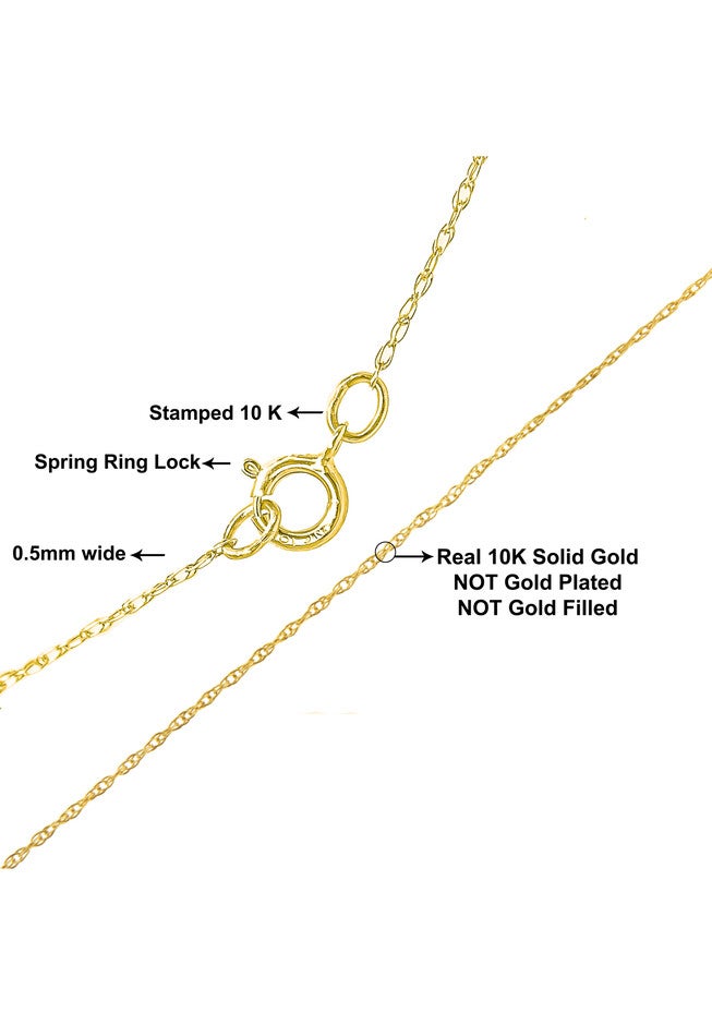 Solid Yellow Gold Slim And Dainty Rope Chain Necklace Unisex Chain 16 inches, , on-hover image number null