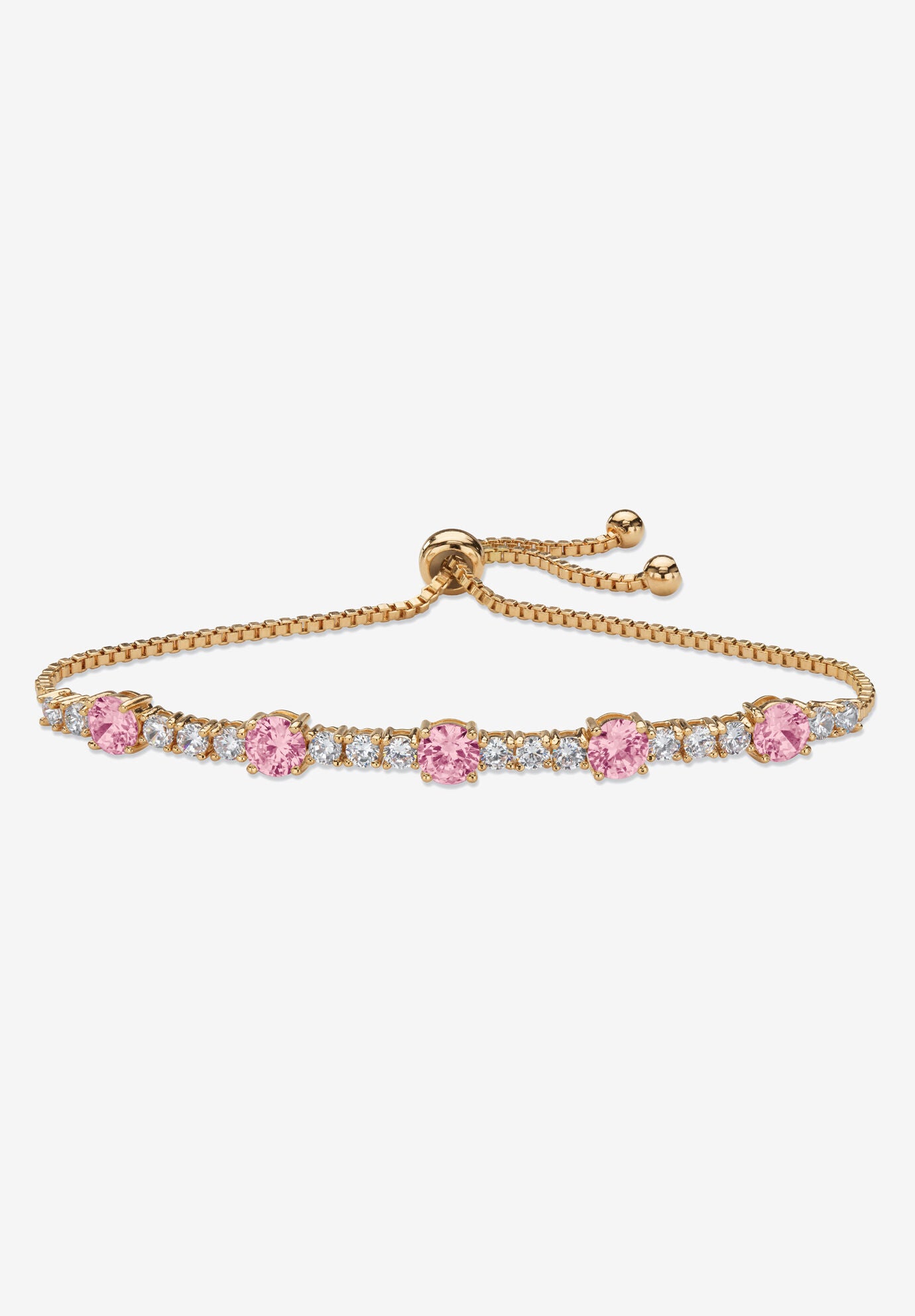 1.60 Cttw. Birthstone And Cz Gold-Plated Bolo Bracelet 10 inches, JUNE, hi-res image number 0