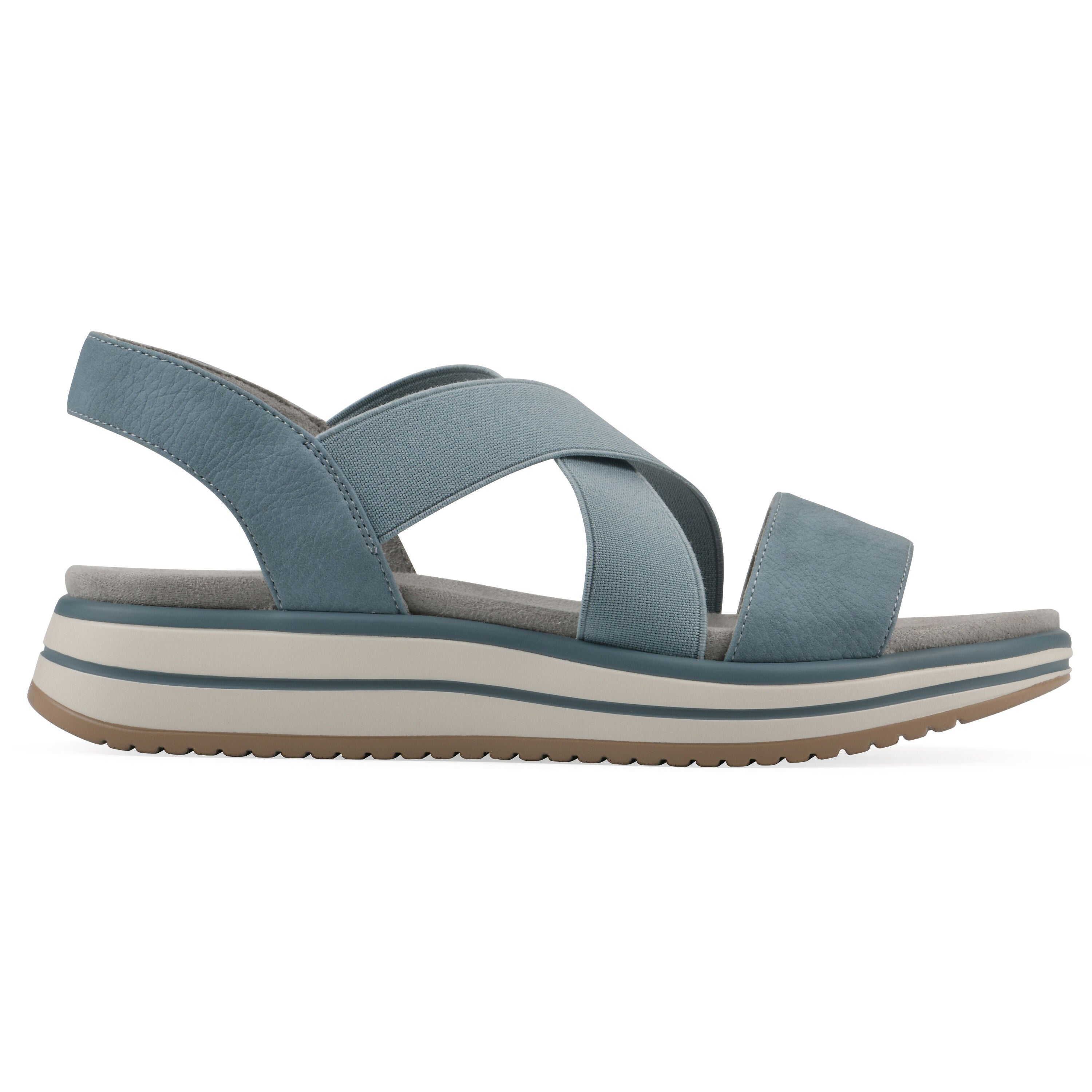 Hapley Athleisure Sandal, MID BLUE NUBUCK, alternate image number 2